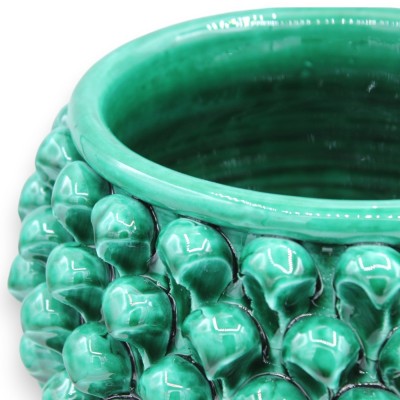Caltagirone Half Pigna Vase, Verderame – 4 Größenoptionen (1 Stück), Stiel mit klassischer Barockdekoration - 