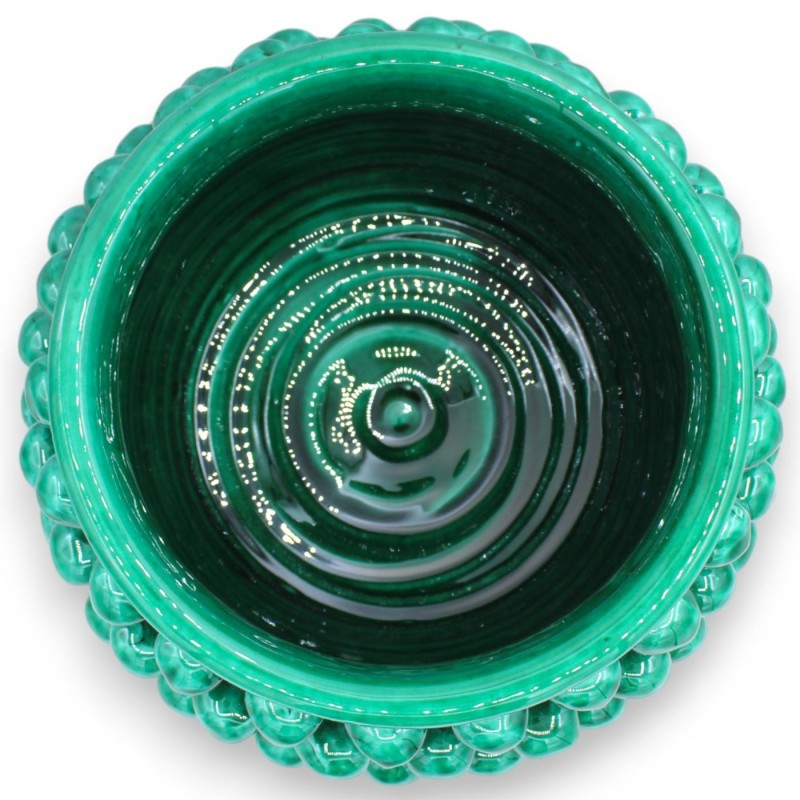 Vaso Caltagirone Half Pigna, Verderame - 4 opções de tamanho (1 unidade) haste com decoração barroca clássica - 