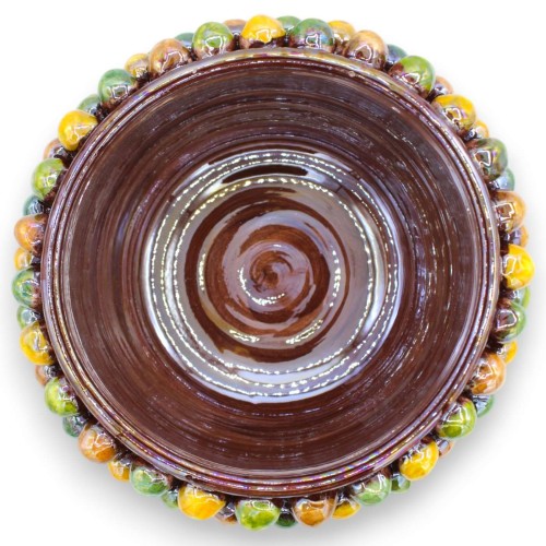 Pigna Cachepot multicolor, cerámica Caltagirone, esmalte Madreperla, 2 opciones de tamaño (1pc) Naranja y Verde -  2