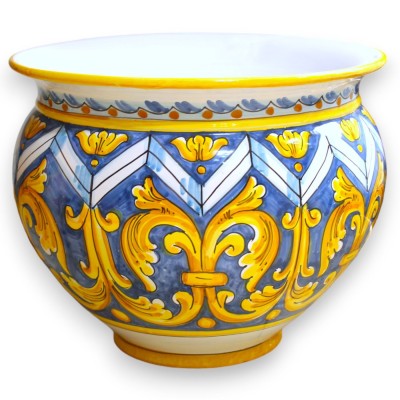 Cachepot Vaso per piante ceramica siciliana, in varie misure (1Unità) decoro Impero e Geometrico - 
