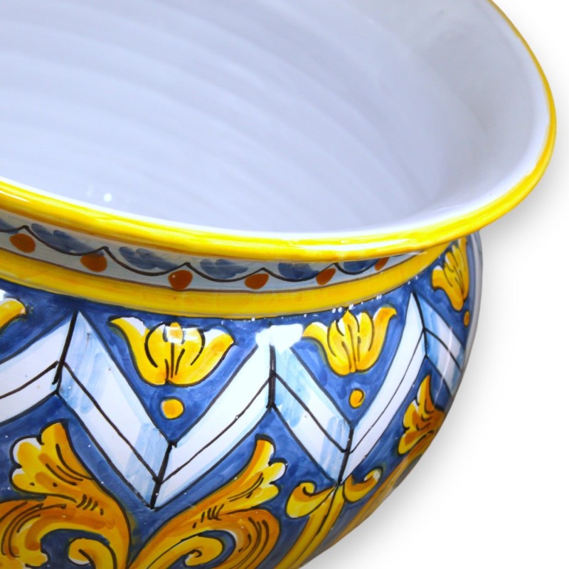 Cachepot Siciliaanse keramische plantenpot, in verschillende maten (1 stuk) Empire en Geometrische decoratie - 