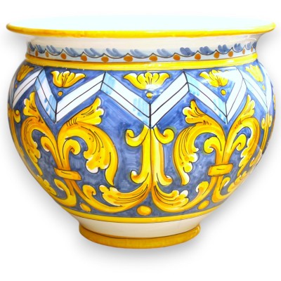 Cachepot Blumentopf aus sizilianischer Keramik, in verschiedenen Größen (1 Stück) Empire- und geometrisches Dekor - 