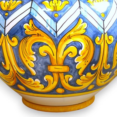Cachepot Blumentopf aus sizilianischer Keramik, in verschiedenen Größen (1 Stück) Empire- und geometrisches Dekor - 