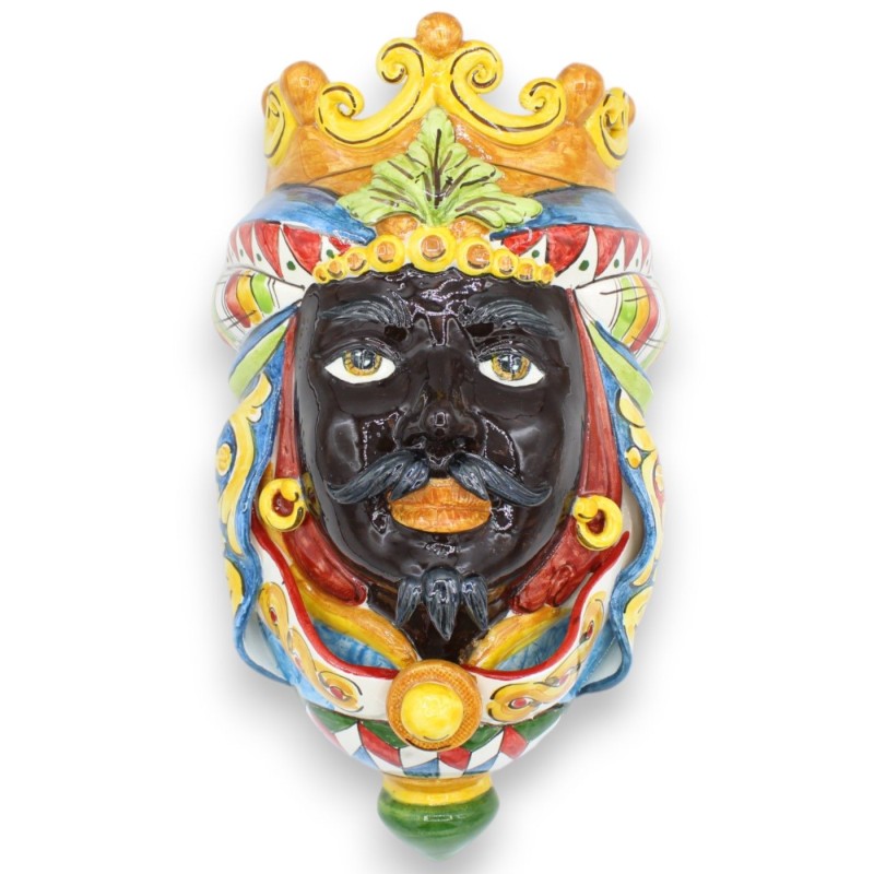 Väggmålning Moors Heads (att hänga) Caltagirone keramik, h ca 33 cm. Krona och MD1 vagn dekoration - 