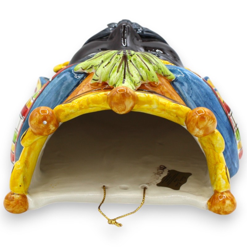 Wandgemälde „Mohrenköpfe“ (zum Aufhängen) aus Caltagirone-Keramik, H ca. 33 cm. Krone und MD1-Wagendekoration - 