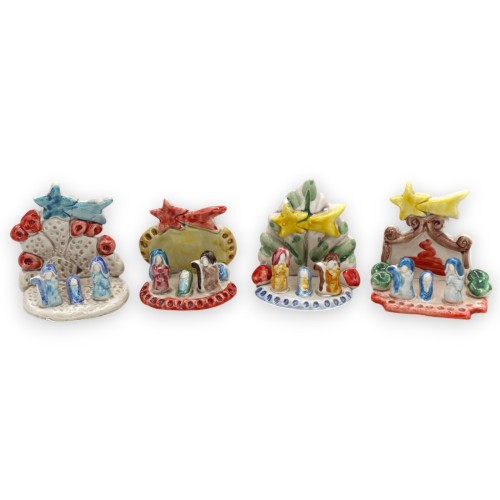Crèche stylisée, en céramique de Caltagirone, 4 options de modèles (1pc) couleur aléatoire - 