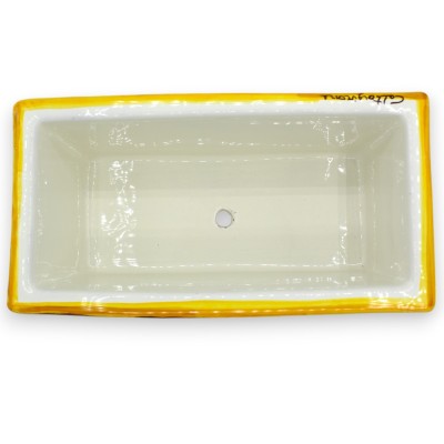 Jarrón rectangular en cerámica de Caltagirone, 5 opciones de tamaño (1 ud.), decoración barroca clásica y palmeta - 