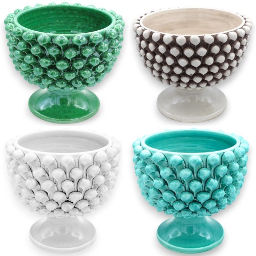 Mezza Pigna Vase aus Caltagirone-Keramik, mit 4 Größenoptionen und verschiedenen Farben (1 Stück) - 