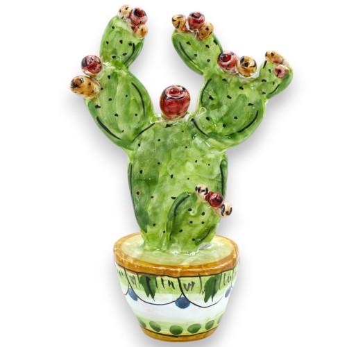 Vaso com figo da Índia, cerâmica Caltagirone, h 20 x Ø 8 cm aprox. MD2 - 