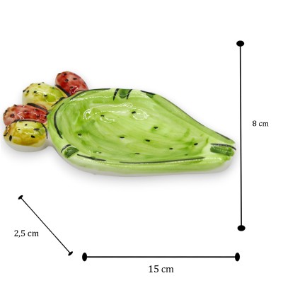 Pala Ficodindia Ashtray in Caltagirone ceramic - L 15 x 8 cm approx. (1pc) - 