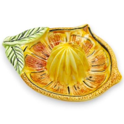 Espremedor de frutas cítricas, em cerâmica Caltagirone, l 14 x 11 cm aprox. (1 unidade) - 