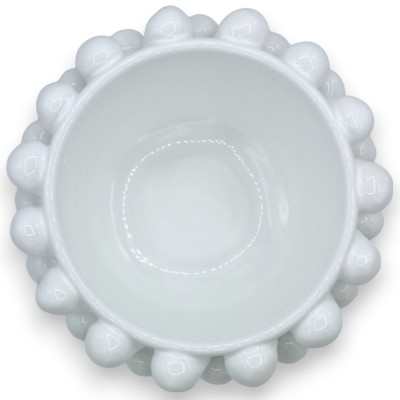 Vaso Mezza Pigna Caltagirone, Bianco con 4 opzioni misura (1Unità) gambo bordo Smalto Oro Zecchino 24k - 