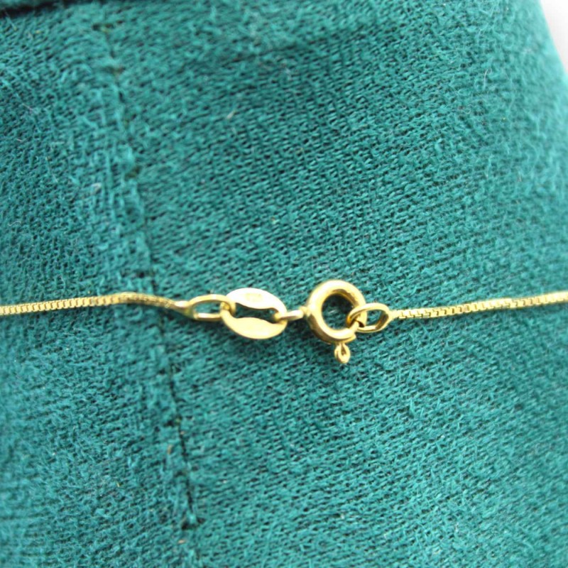 Collana in Argento 925, placcato Oro, h 44 + 1 cm ca. ciondolo Margherita con Corallo Torre del Greco e Zirconi - 