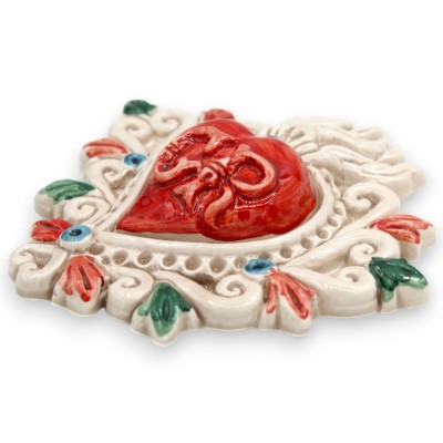 Najświętsze Serce, Ex Voto, ceramika Caltagirone, wys. 16 x 14 cm ok. (1 szt.) Różne modele - 