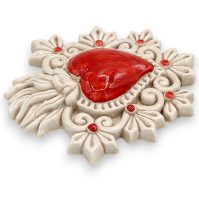 Najświętsze Serce, Ex Voto, ceramika Caltagirone, wys. 16 x 14 cm ok. (1 szt.) Różne modele - 