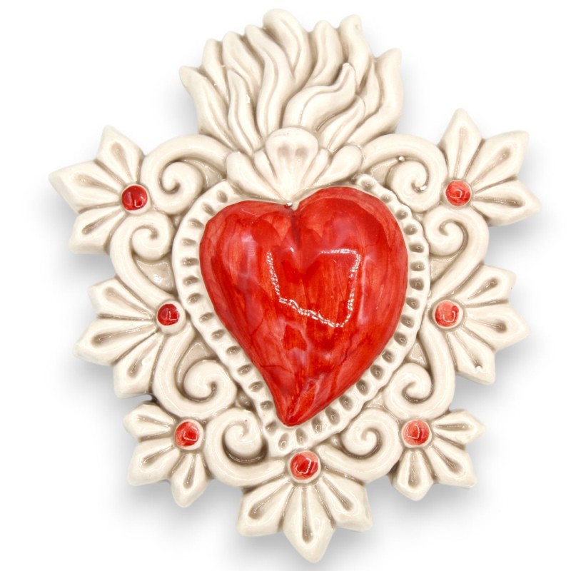 Najświętsze Serce, Ex Voto, ceramika Caltagirone, wys. 16 x 14 cm ok. (1 szt.) Różne modele - 
