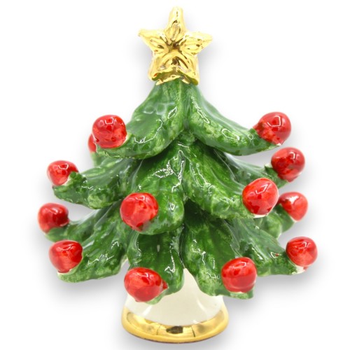 Árbol de Navidad de cerámica Caltagirone h aprox. Detalles de esmalte en oro puro de 24k - 