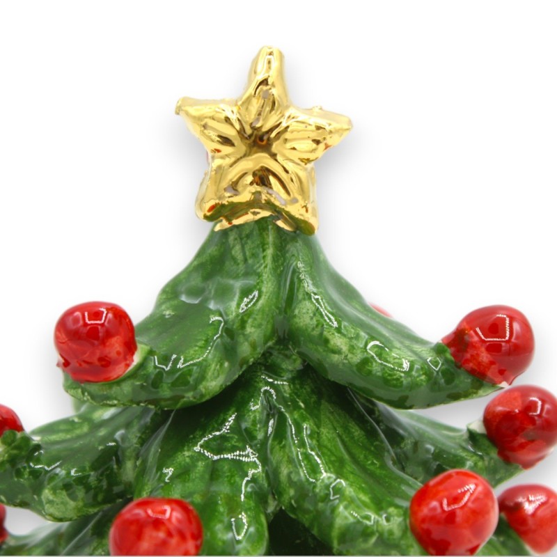Árbol de Navidad de cerámica Caltagirone h aprox. Detalles de esmalte en oro puro de 24k - 