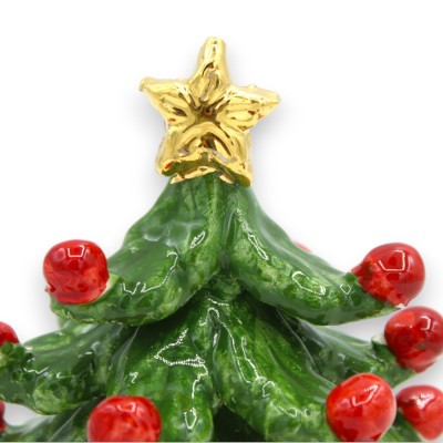 Choinka ceramiczna Caltagirone wys. ok. 11 cm Detale emaliowane z 24-karatowego złota - 