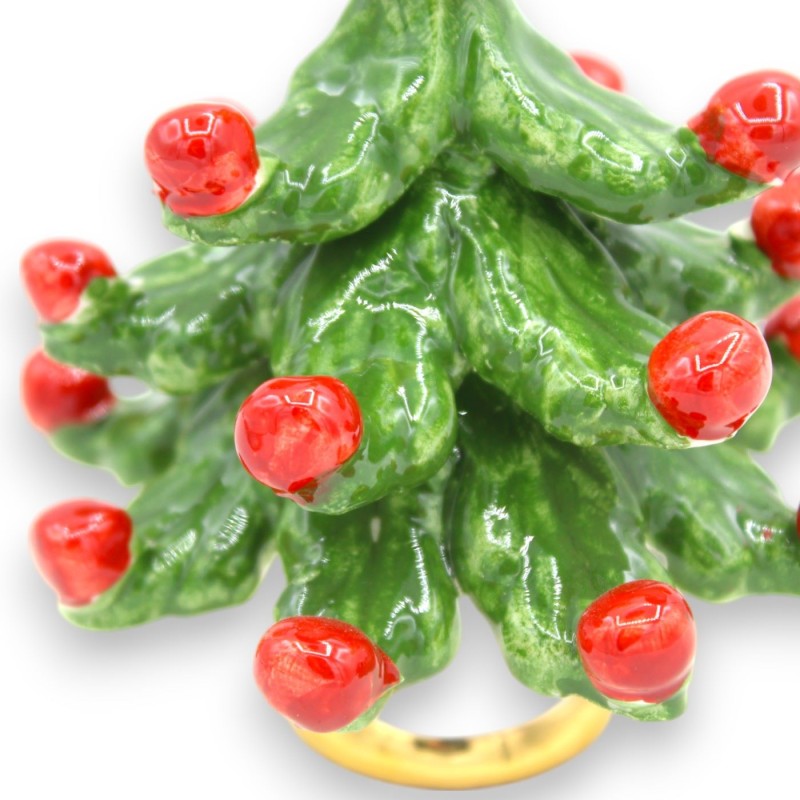 Árbol de Navidad de cerámica Caltagirone h aprox. Detalles de esmalte en oro puro de 24k - 