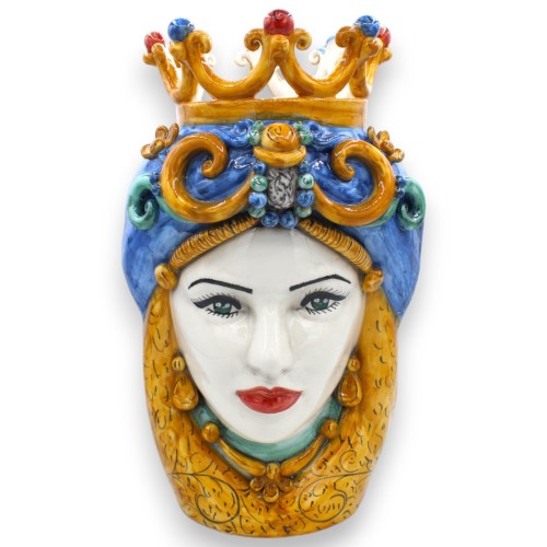 Cabeça de Mouro de Caltagirone h 37 cm aprox. (1 Unidade) Coroa, turbante e aplicações -  2