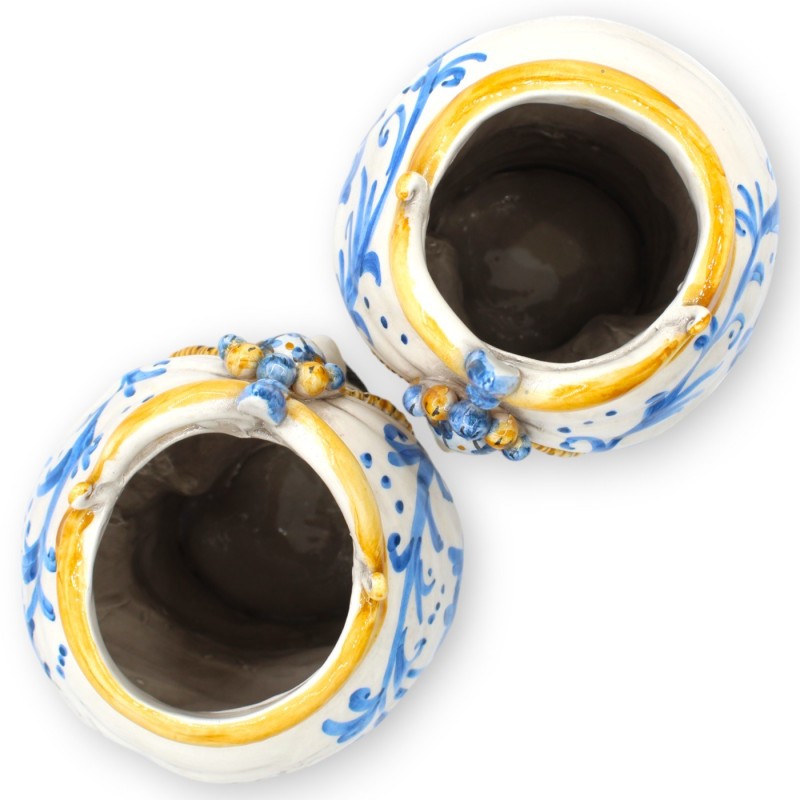 Siciliaanse donkerbruine koppen (paar) h ca. 25 cm Caltagirone keramiek, kroon en tulband - 