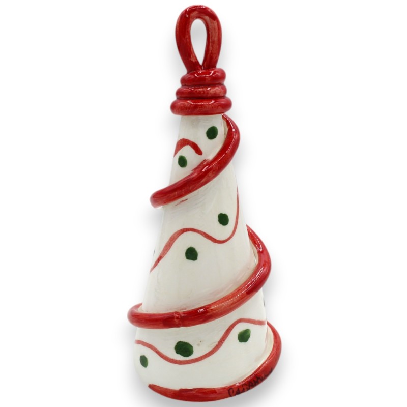 Albero di Natale Moderno, Cono cordato, ceramica Caltagirone, h 15 / 16 cm ca. - 