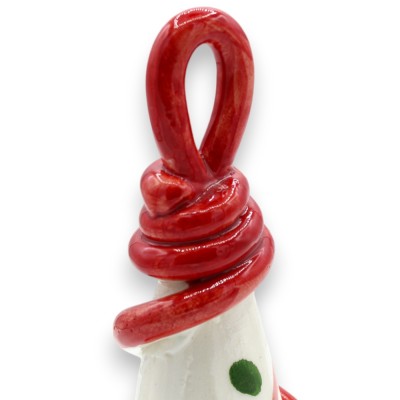 Moderne kerstboom, kegel van touw, keramiek van Caltagirone, h ca. 15 / 16 cm. - 