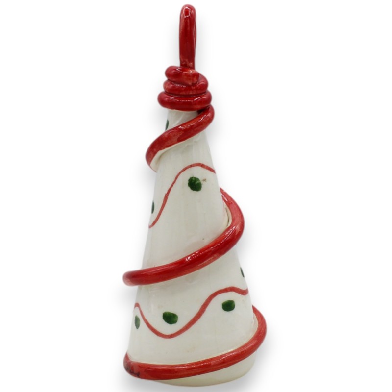 Moderne kerstboom, kegel van touw, keramiek van Caltagirone, h ca. 15 / 16 cm. - 