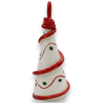Moderne kerstboom, kegel van touw, keramiek van Caltagirone, h ca. 15 / 16 cm. - 