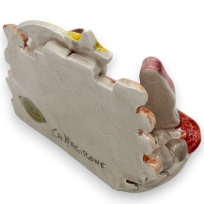 Hut kerststal h 10 x B 12 cm ca. Caltagirone-keramiek, reliëfdecoraties en MD1-toepassingen - 