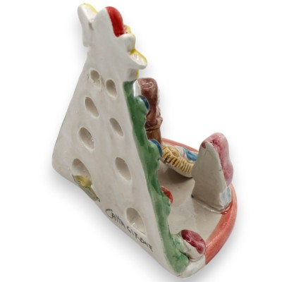 Perforierte Baumkrippe, ca. H 14 x B 12 cm. Caltagirone-Keramik, Reliefdekorationen und MD3-Anwendungen - 