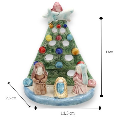 Perforierte Baumkrippe, ca. H 14 x B 12 cm. Caltagirone-Keramik, Reliefdekorationen und MD3-Anwendungen - 