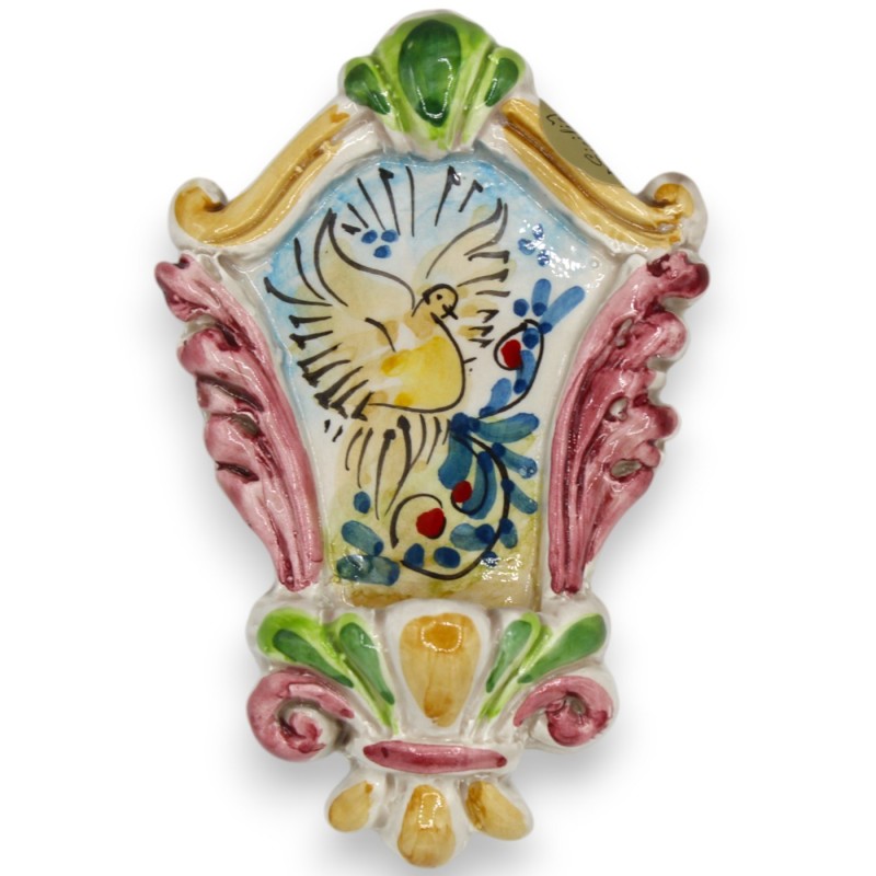 Bénitier en céramique Caltagirone, hauteur environ 14 cm. (1 pièce) couleur aléatoire - 