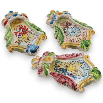 Bénitier en céramique Caltagirone, hauteur environ 14 cm. (1 pièce) couleur aléatoire - 