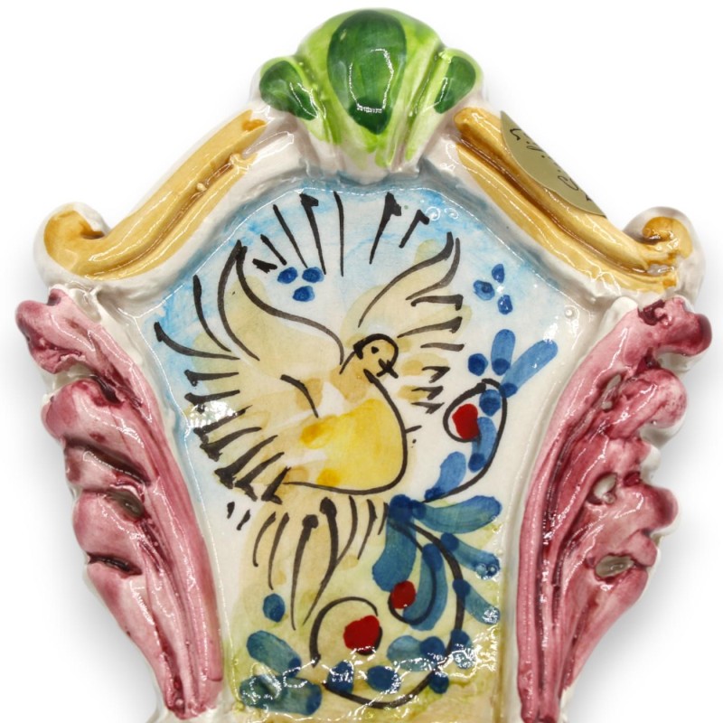 Bénitier en céramique Caltagirone, hauteur environ 14 cm. (1 pièce) couleur aléatoire - 