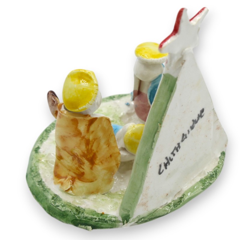 Stylized Nativity Scene with Christmas Tree, Two Size Options (1pc) Caltagirone Ceramics - 