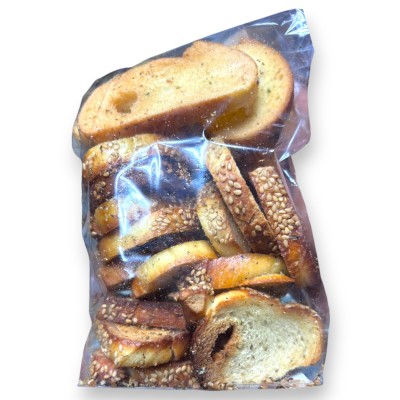 Bruschetta artisanale au four - 200 g - Huile, origan, romarin et graines de sésame - 