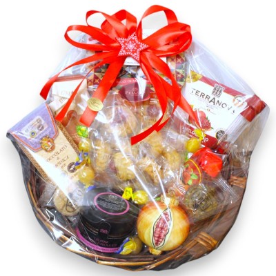 Cesta Regalo Natalizia con Prodotti Tipici Siciliani - LOCU PICCIULU (all'interno 15 Pz) - 