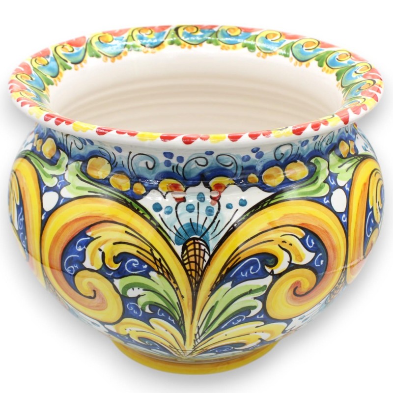 Cachepot Vaso piante, ceramica Caltagirone, 5 opzioni misura (1Unità) MD4 - 