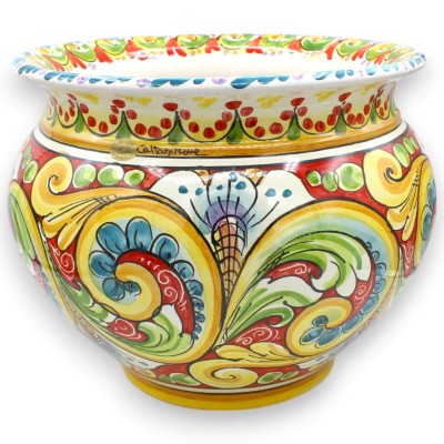 Cachepot Vaso piante, ceramica Caltagirone, 5 opzioni misura (1Unità) MD5 - 