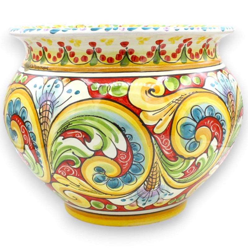 Cachepot Vaso piante, ceramica Caltagirone, 5 opzioni misura (1Unità) MD5 - 