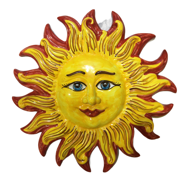 Fire Sun z ceramiki sycylijskiej - Ø 30 cm, w 6 wersjach kolorystycznych (1 szt.) - 