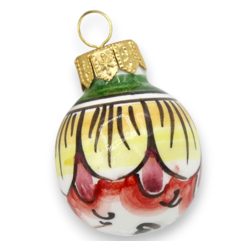 Caltagirone-Keramik-Weihnachtskugel, H 6 und Ø ca. 3,5 cm. (1 Stück) Dekoration und zufällige Farbe - 