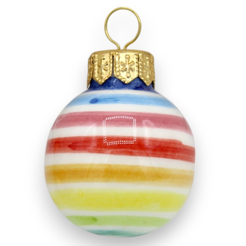 Caltagirone-Keramik-Weihnachtskugel, H 6 und Ø ca. 3,5 cm. (1 Stück) Dekoration und zufällige Farbe - 