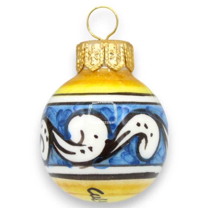 Caltagirone-Keramik-Weihnachtskugel, H 6 und Ø ca. 3,5 cm. (1 Stück) Dekoration und zufällige Farbe - 