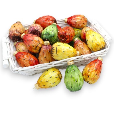 Caltagirone Ceramic Christmas Ball, Prickly Pear Model - 2 Size Options (1pc) - 