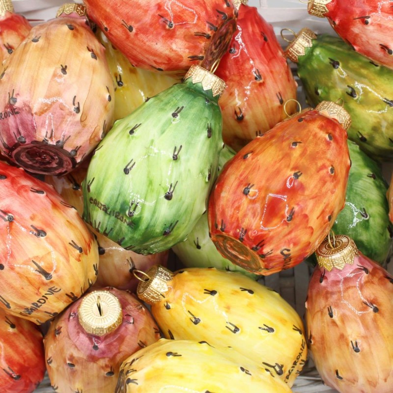 Bola de Natal em cerâmica Caltagirone, Modelo Prickly Pear - 2 opções de tamanho (1 unidade) -  Bola de Natal em cerâmica Caltagirone, Modelo Prickly Pear - 2 opções de tamanho (1 unidade) -