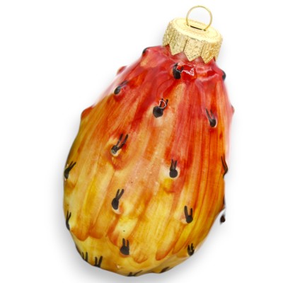 Caltagirone Ceramic Christmas Ball, Prickly Pear Model - 2 Size Options (1pc) - 