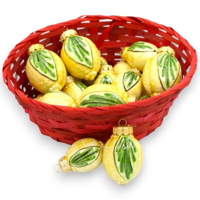Boule de Noël en céramique Caltagirone, modèle Citron - 2 options de taille (1pc) MD2 - 